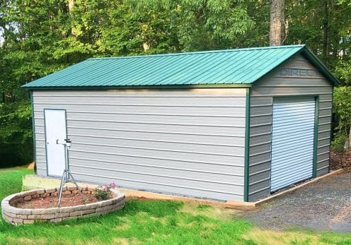 12x25x9 One Car Garage Direct Metal Structures