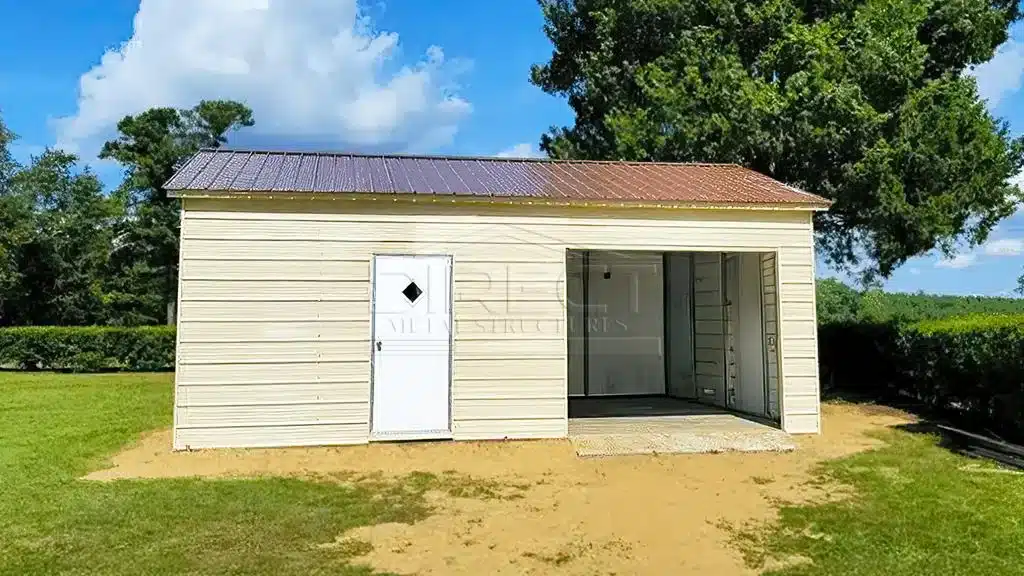 20x30 Side Entry One Car Metal Garage