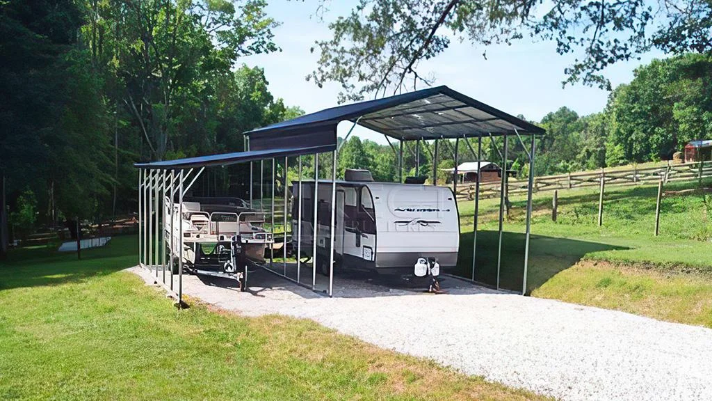 30x31 Metal Carport with Lean-To