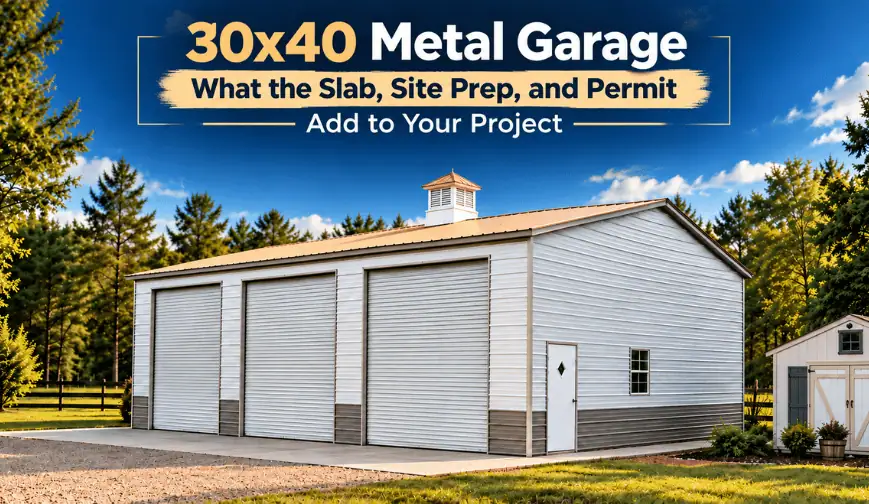 30x40 Metal Garage: What the Slab, Site Prep, and Permit Add to Your Project