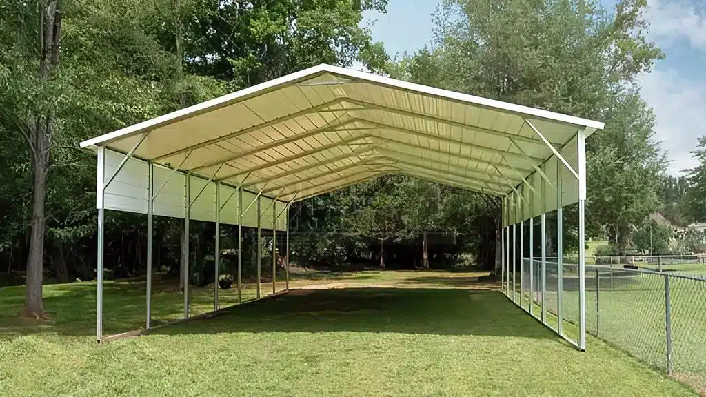 30x40 Front Entry 2 Car Metal Carport