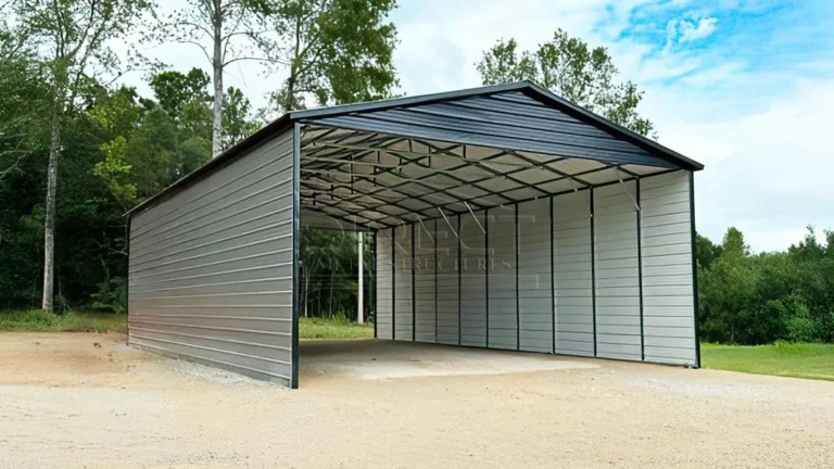 30x50 Metal Carport with Enclosed Sides