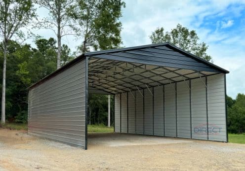 30x50x14' carport with enclosed sides metal carport Direct Metal Structures