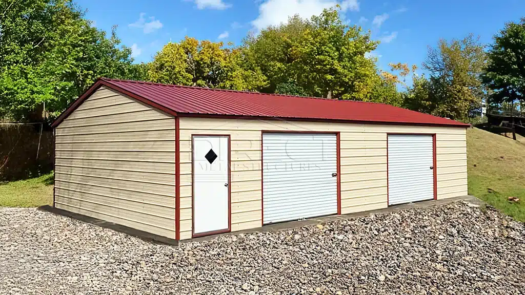 30x70 Two Car Side Entry Metal Garage