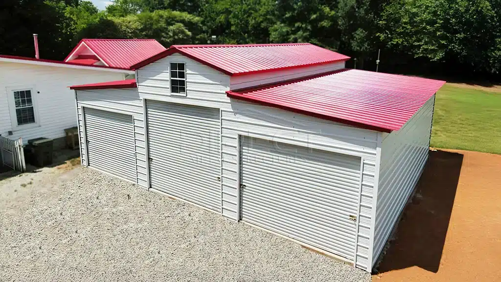 54x36 Drop-Down Three Car Metal Garage