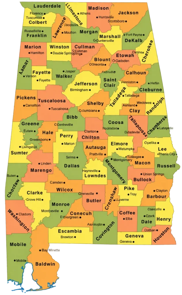 Alabama Metal Buildings Delivery Map