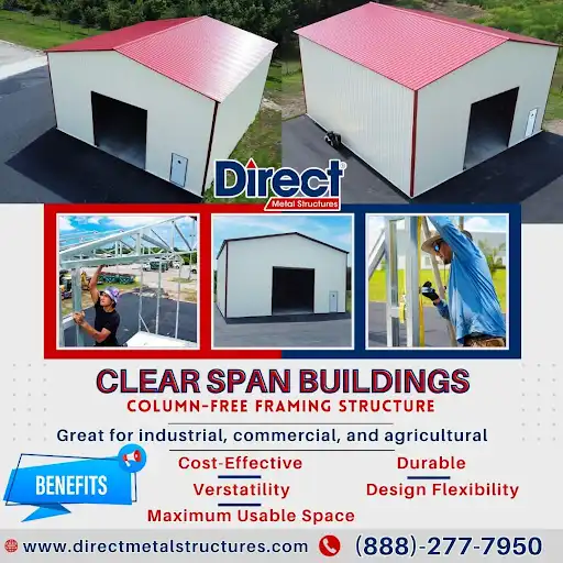 Clear Span Metal Buildings from Direct Metal Structures