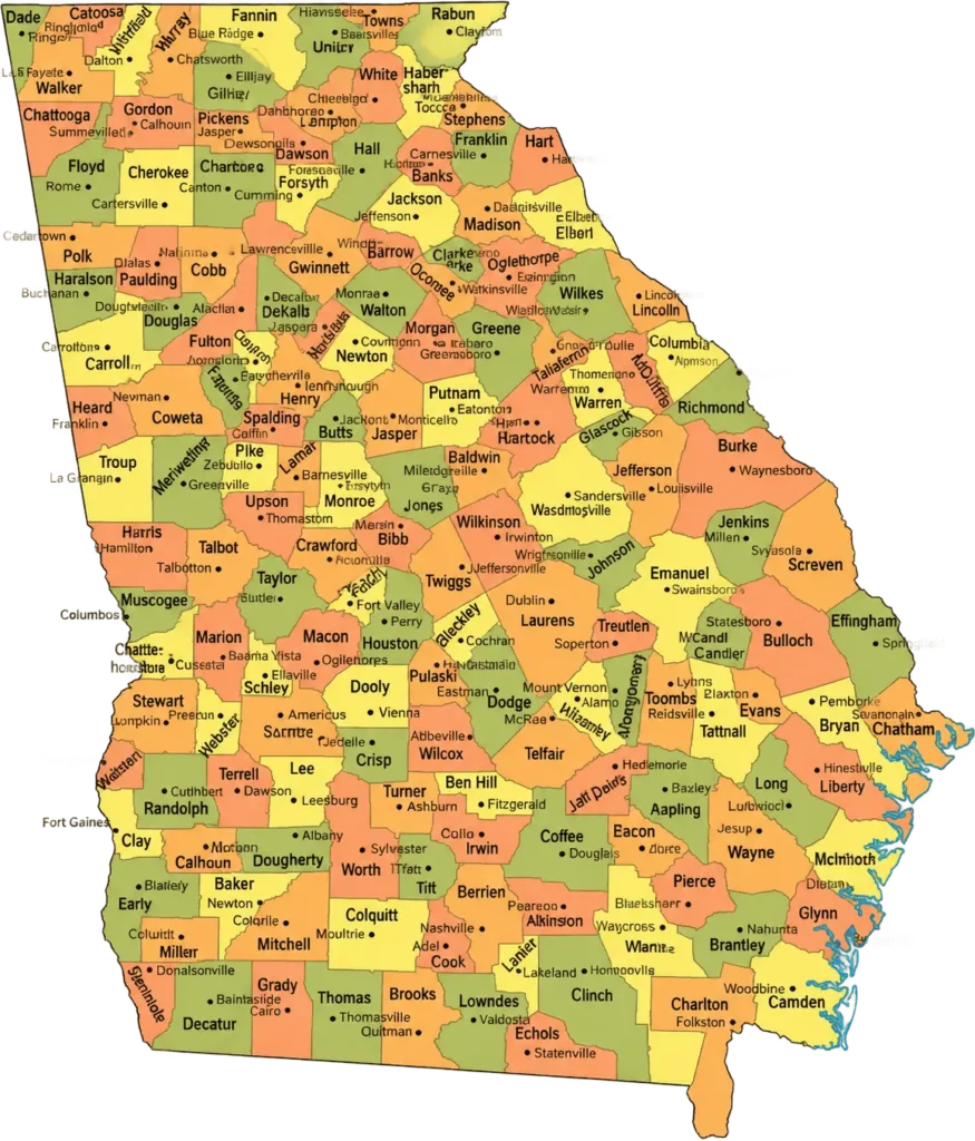 Georgia Metal Buildings County Map